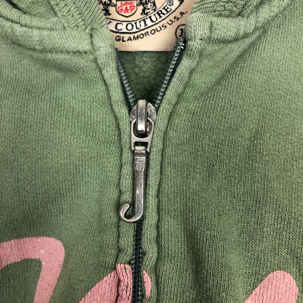 ❤️Juicy Couture Green & Pink Zip Up Hoodie❤️ - Picture 4 of 7